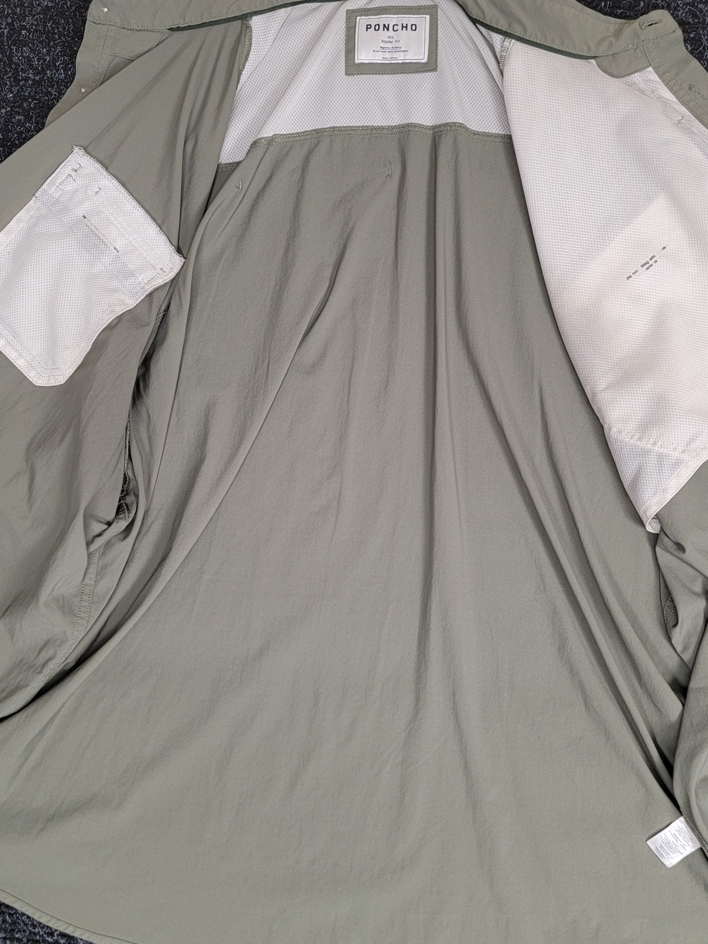 Poncho Men's 3XL Short Sleeve Shirt Magnetic Pockets Nylon Performance Outdoor - Picture 6 of 11